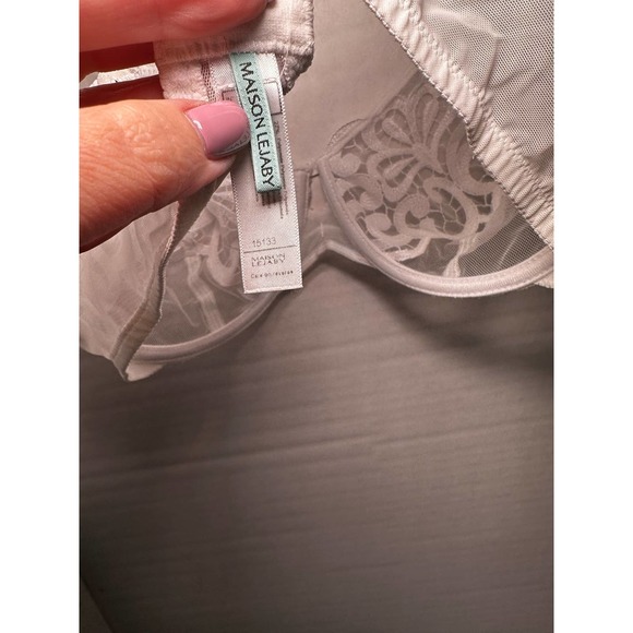 HOUSE LEJABY Divine Guipure Underwire 36C White 15133 - Picture 3 of 4